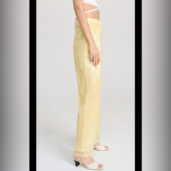 STAUD Sequined Luisa Pants in Yellow - Picture 5 of 13